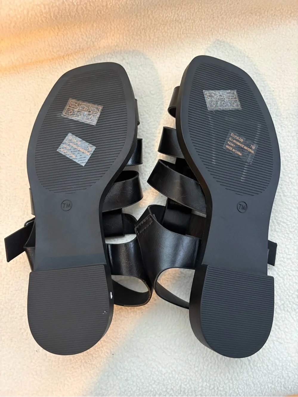 BAMBOO Black Multi-Strap Gladiator Sandals